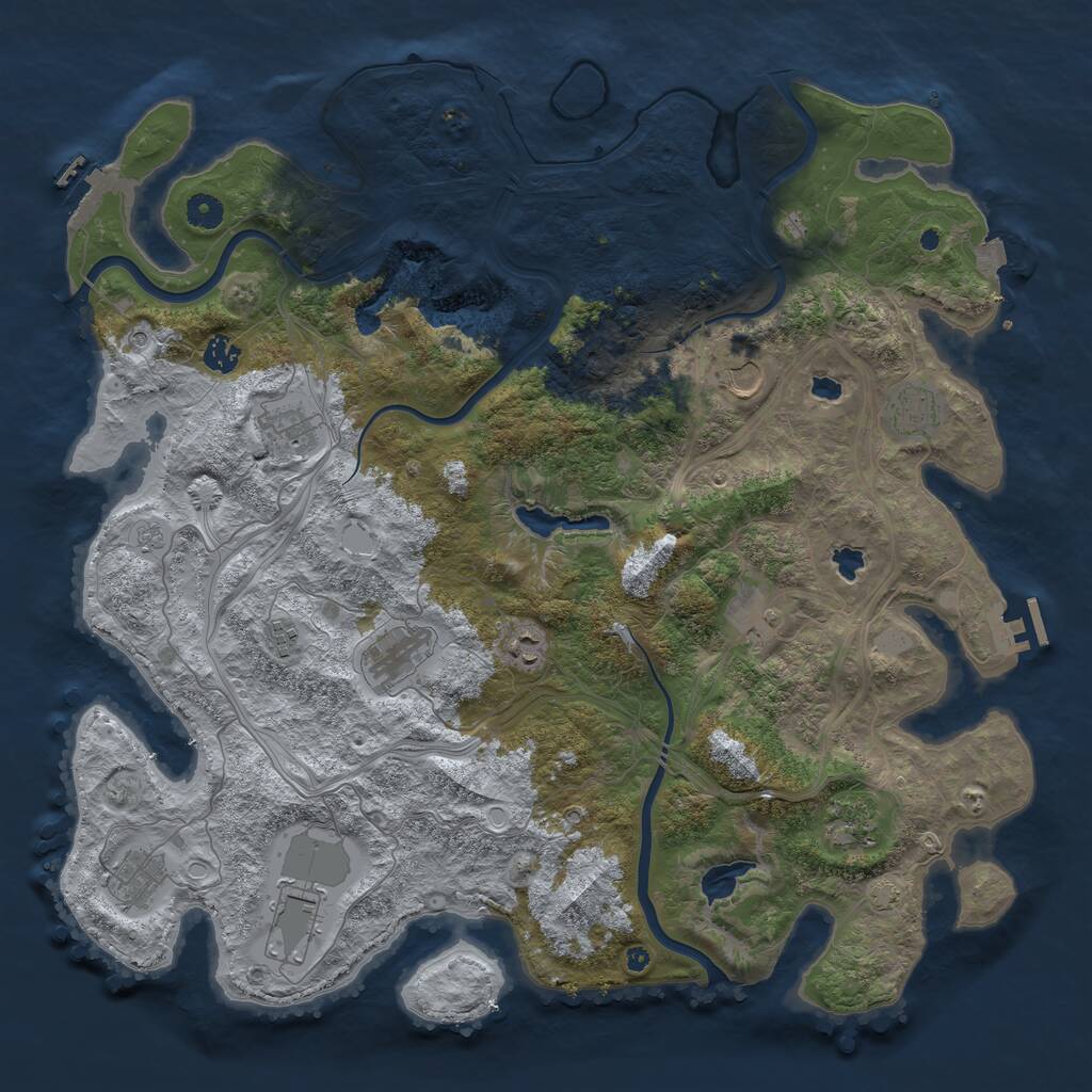 Rust Map: Procedural Map, Size: 4500, Seed: 624587376, 17 Monuments