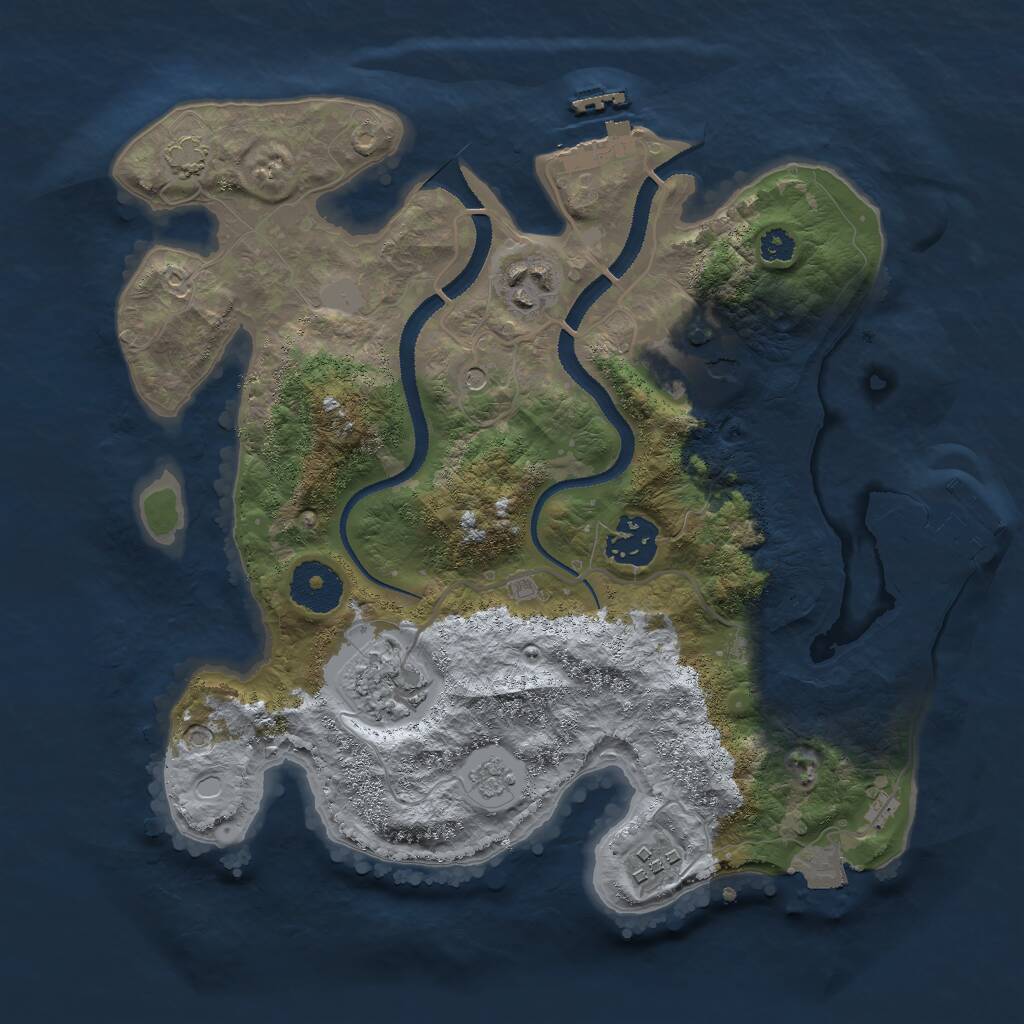 Rust Map: Procedural Map, Size: 3000, Seed: 17298, 11 Monuments