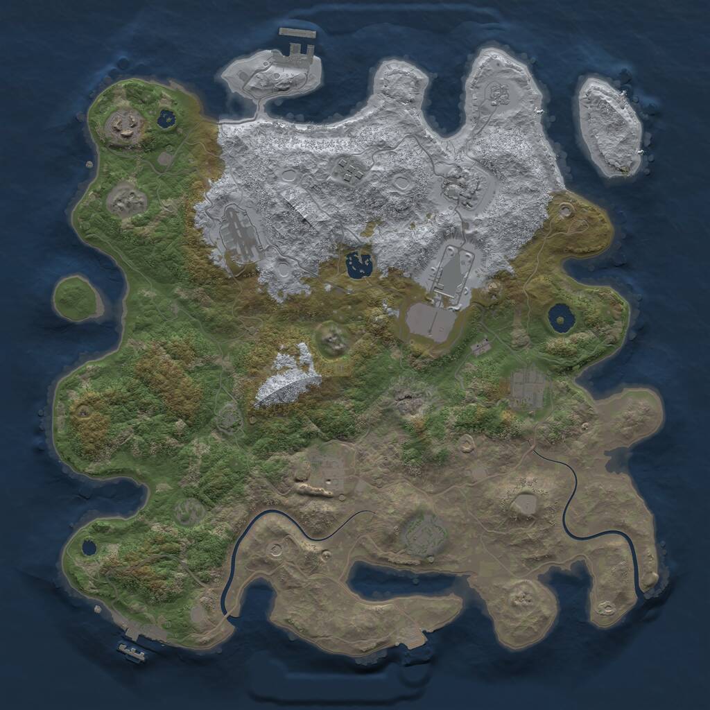 Rust Map: Procedural Map, Size: 3900, Seed: 58, 15 Monuments