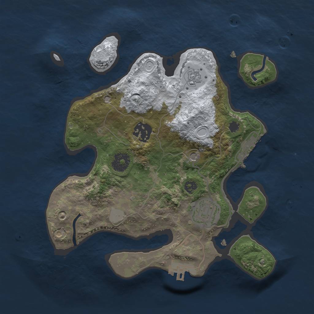 Rust Map: Procedural Map, Size: 2500, Seed: 1722731110, 11 Monuments
