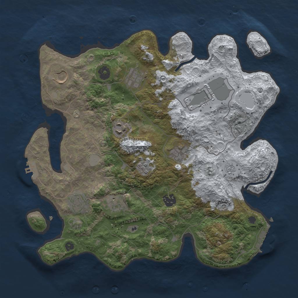 Rust Map: Procedural Map, Size: 3500, Seed: 54325326, 18 Monuments