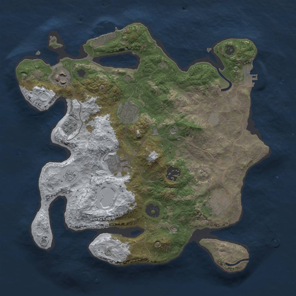 Rust Map: Procedural Map, Size: 3100, Seed: 30367, 15 Monuments