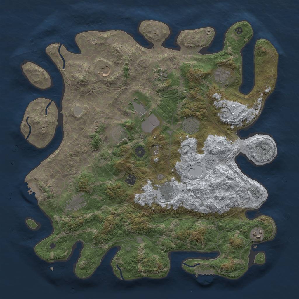 Rust Map: Procedural Map, Size: 4250, Seed: 462026419, 20 Monuments