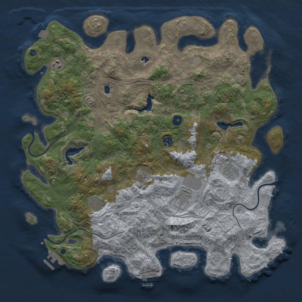 Rust Map: Procedural Map, Size: 4500, Seed: 771217674, 14 Monuments