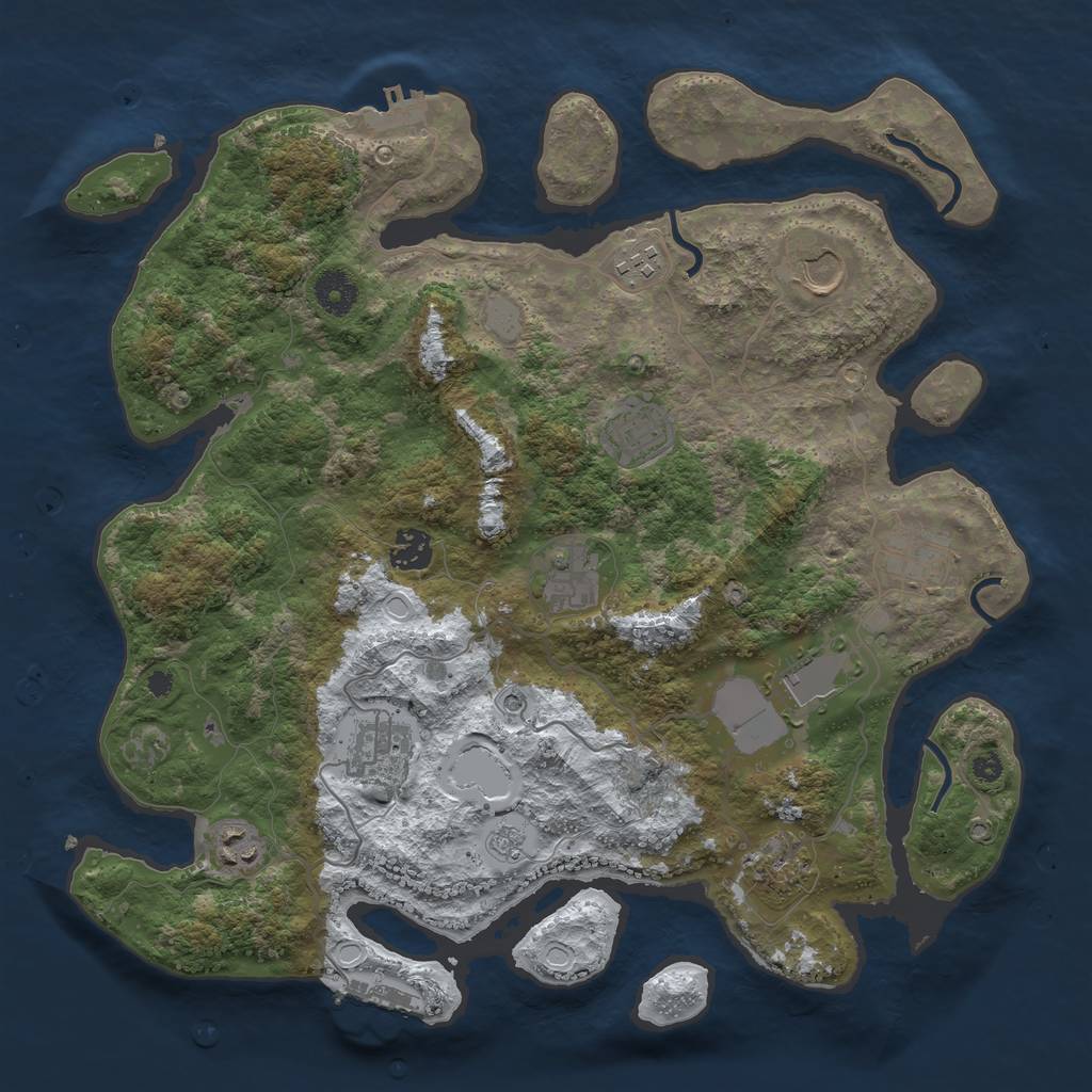 Rust Map: Procedural Map, Size: 3750, Seed: 861236, 19 Monuments