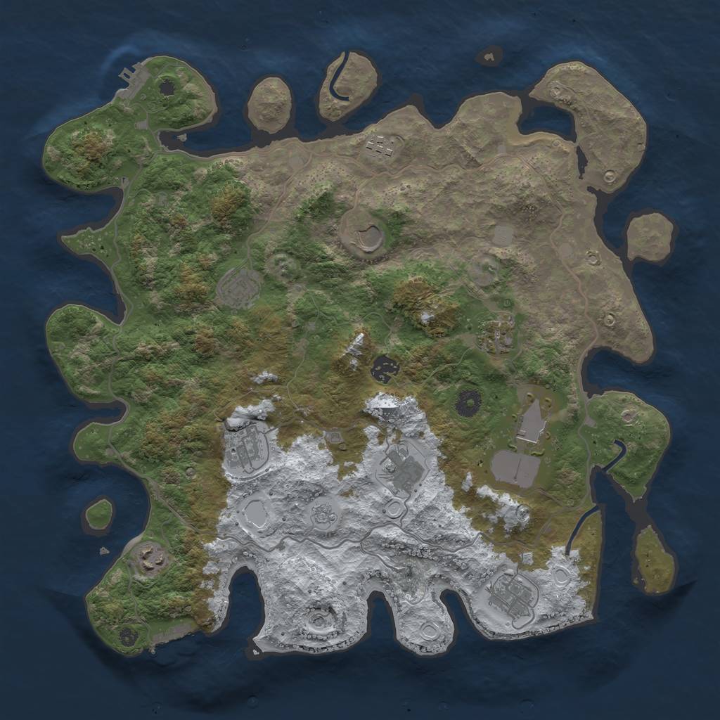 Rust Map: Procedural Map, Size: 4000, Seed: 11145, 19 Monuments