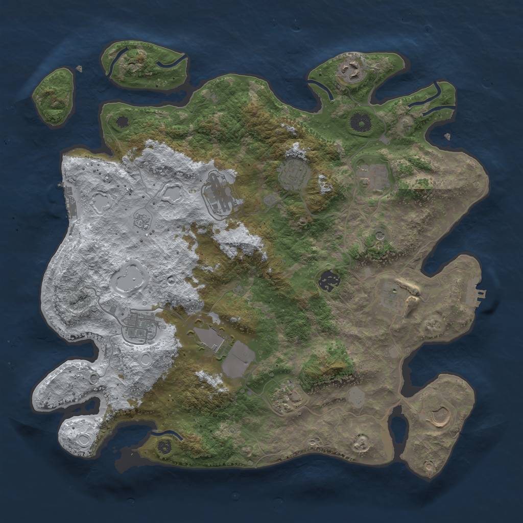 Rust Map: Procedural Map, Size: 3850, Seed: 477731871, 19 Monuments