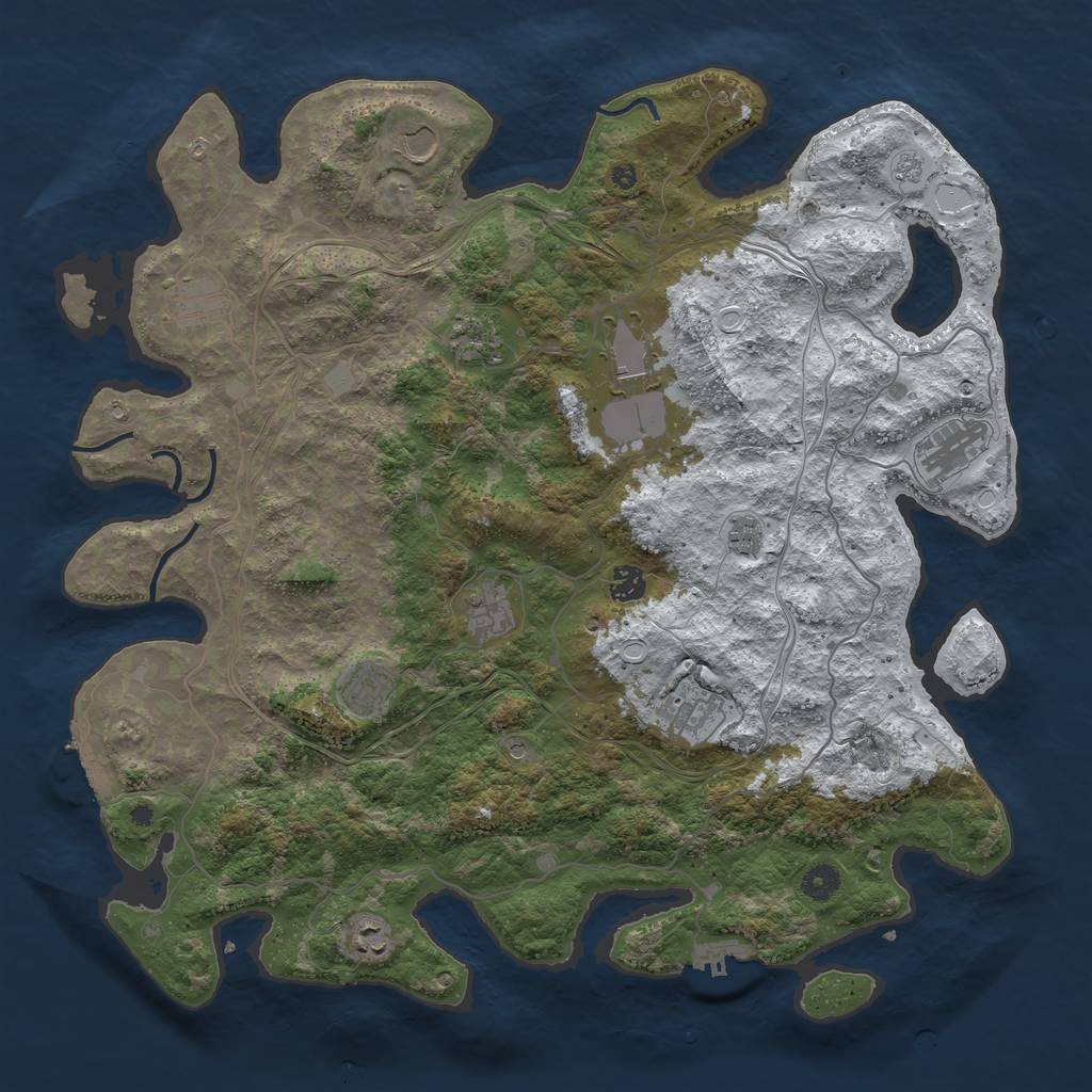 Rust Map: Procedural Map, Size: 4400, Seed: 1556683562, 20 Monuments