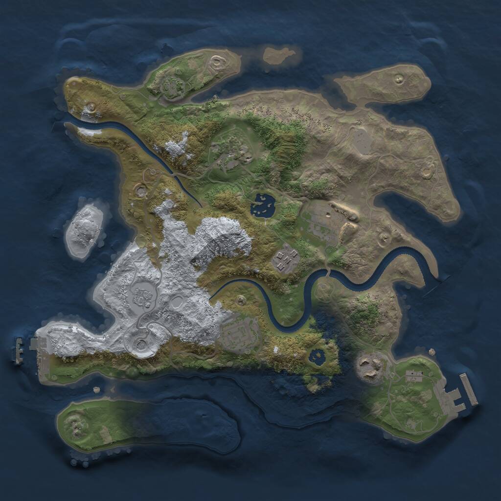 Rust Map: Procedural Map, Size: 3000, Seed: 11780, 12 Monuments