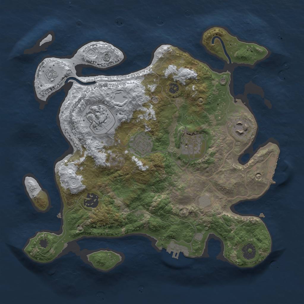 Rust Map: Procedural Map, Size: 3000, Seed: 18457, 13 Monuments