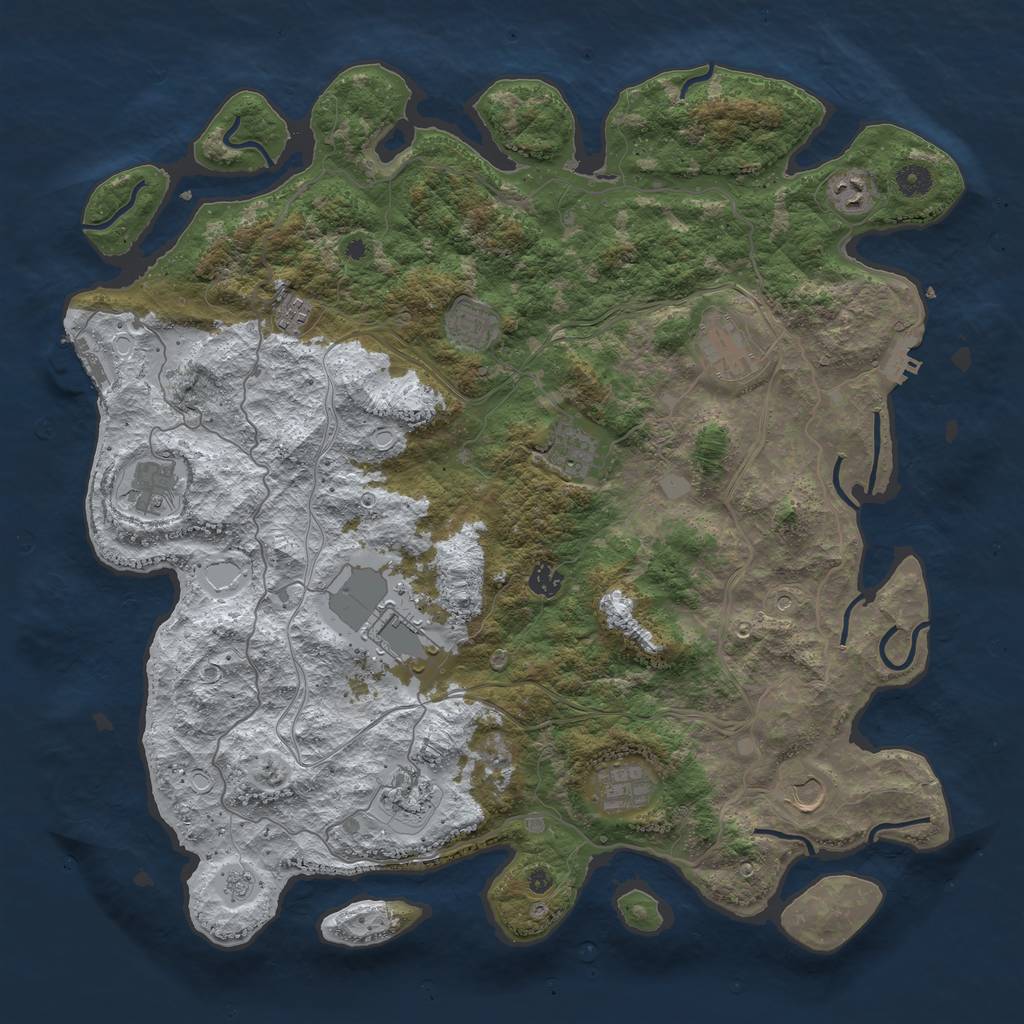 Rust Map: Procedural Map, Size: 4500, Seed: 1567272658, 20 Monuments