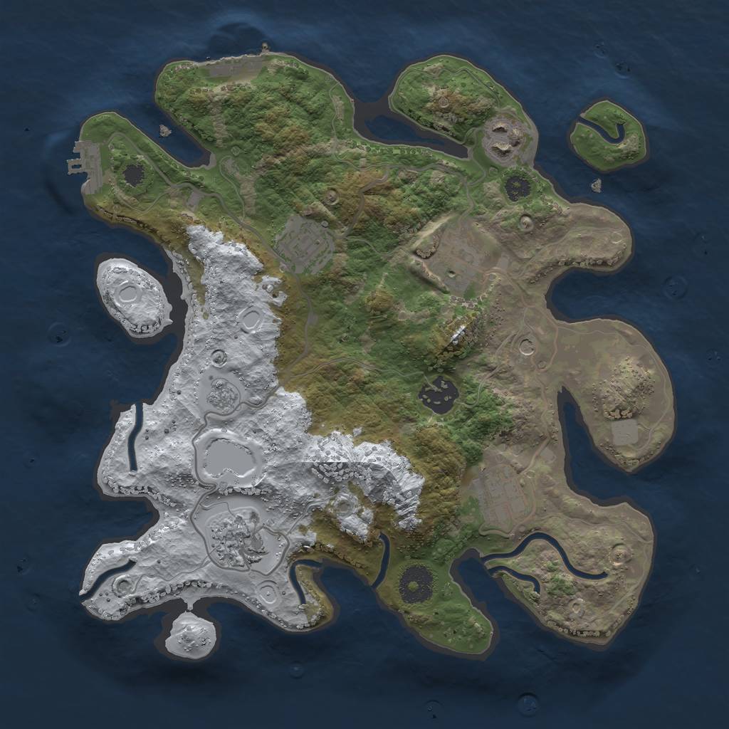 Rust Map: Procedural Map, Size: 3000, Seed: 956139485, 15 Monuments