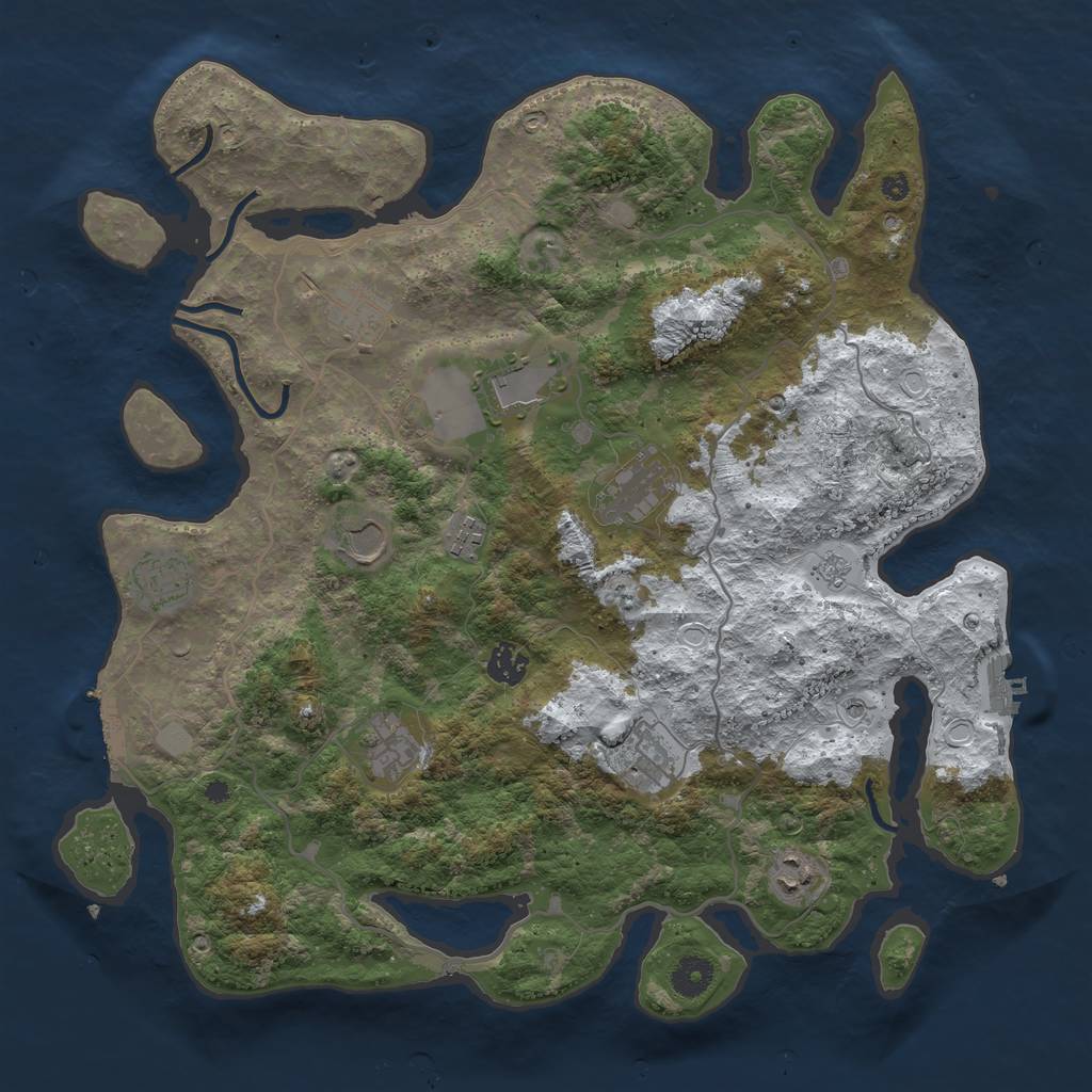 Rust Map: Procedural Map, Size: 4000, Seed: 901540, 19 Monuments