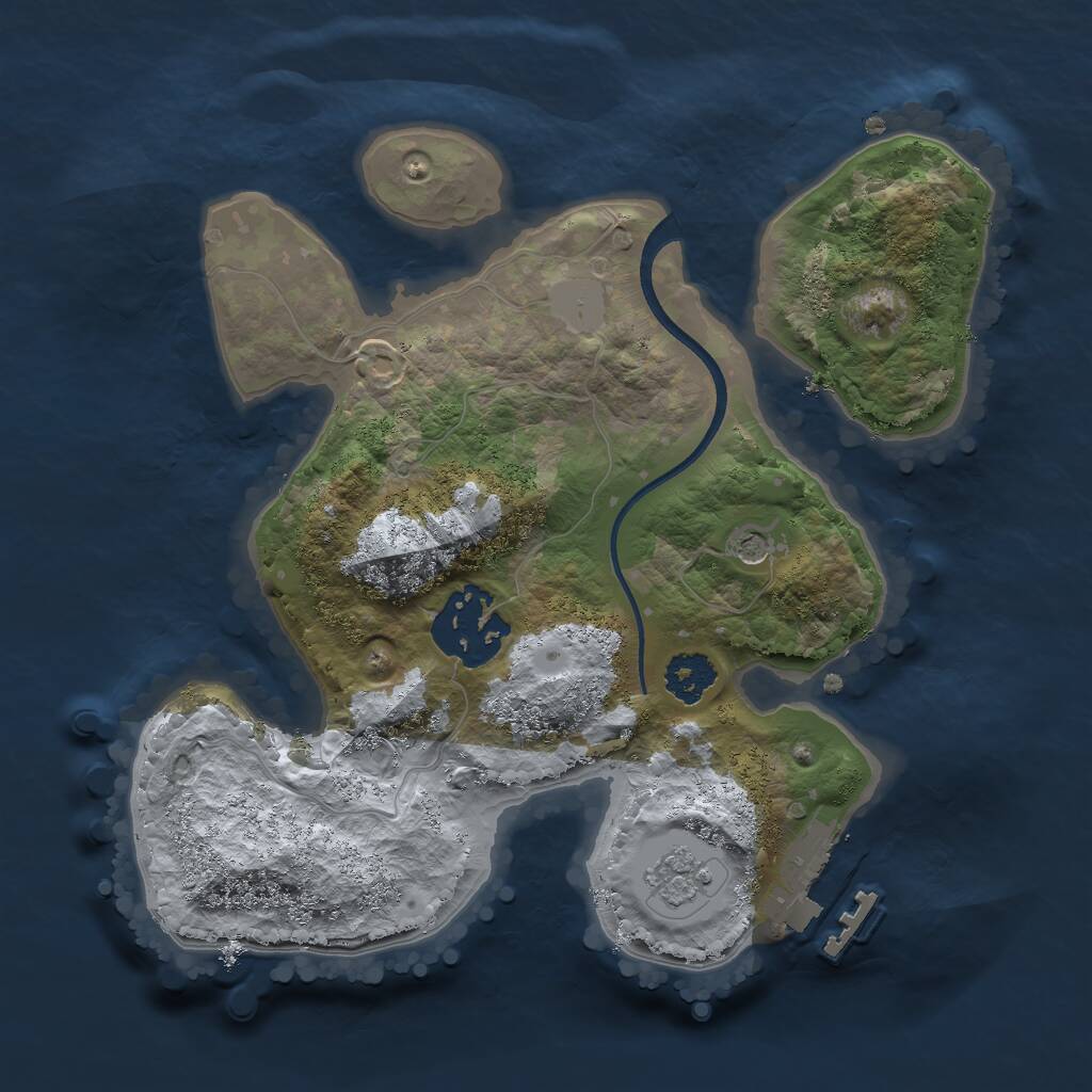 Rust Map: Procedural Map, Size: 2200, Seed: 676734336, 5 Monuments