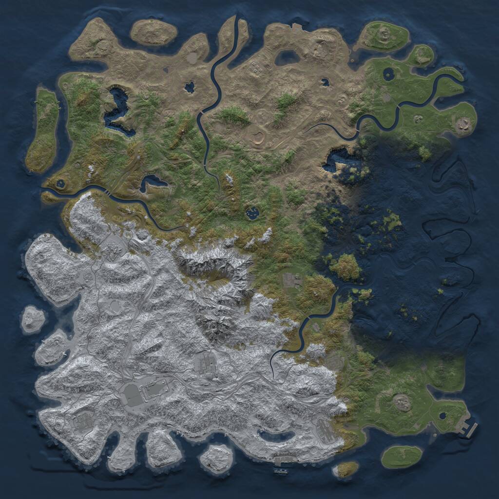 Rust Map: Procedural Map, Size: 6000, Seed: 1434216028, 17 Monuments