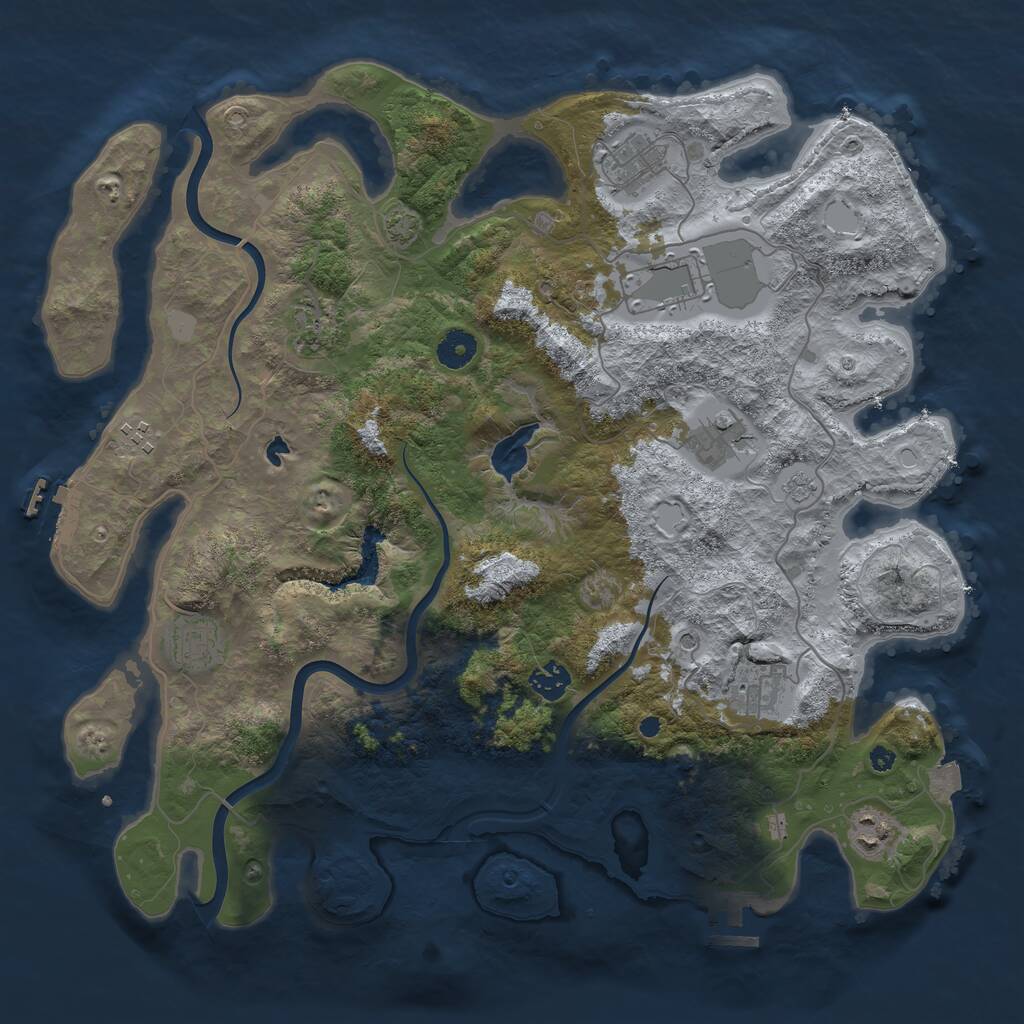 Rust Map: Procedural Map, Size: 4000, Seed: 278197, 15 Monuments
