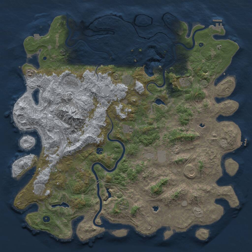 Rust Map: Procedural Map, Size: 5500, Seed: 7101, 17 Monuments
