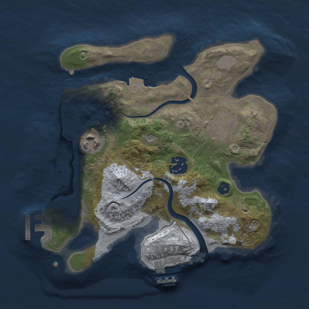 Rust Map: Procedural Map, Size: 2500, Seed: 829944514, 7 Monuments