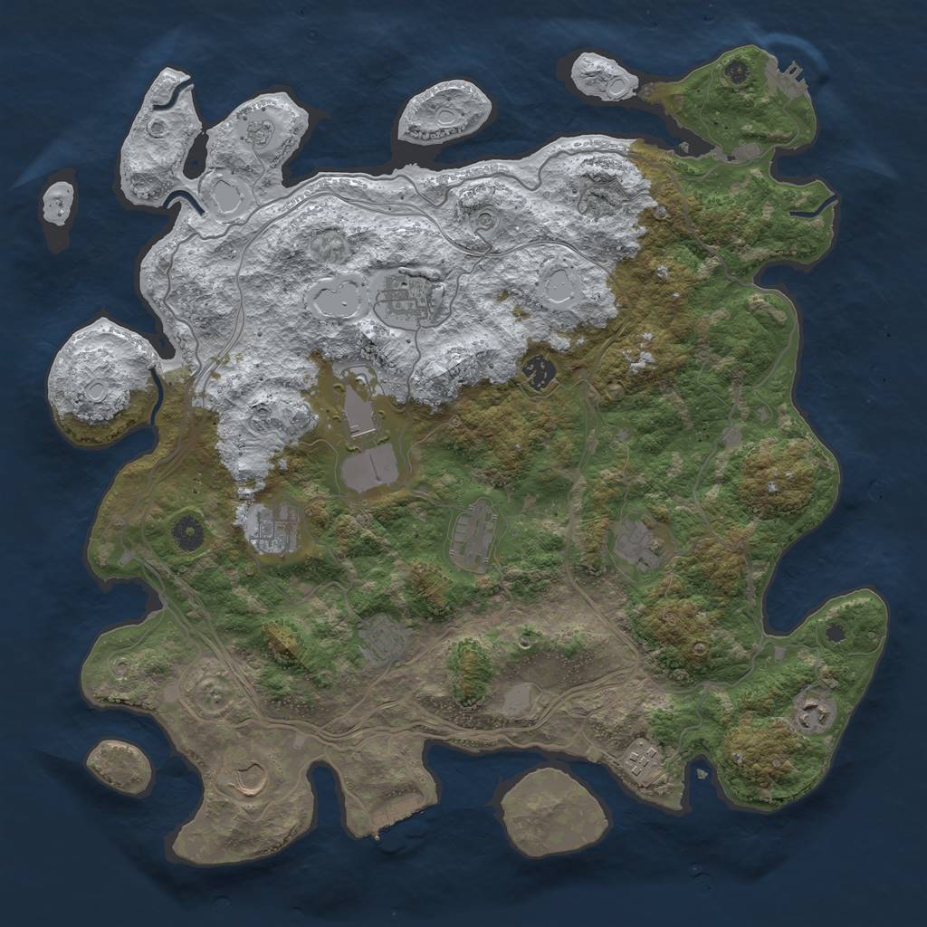 Rust Map: Procedural Map, Size: 4300, Seed: 1119751987, 19 Monuments