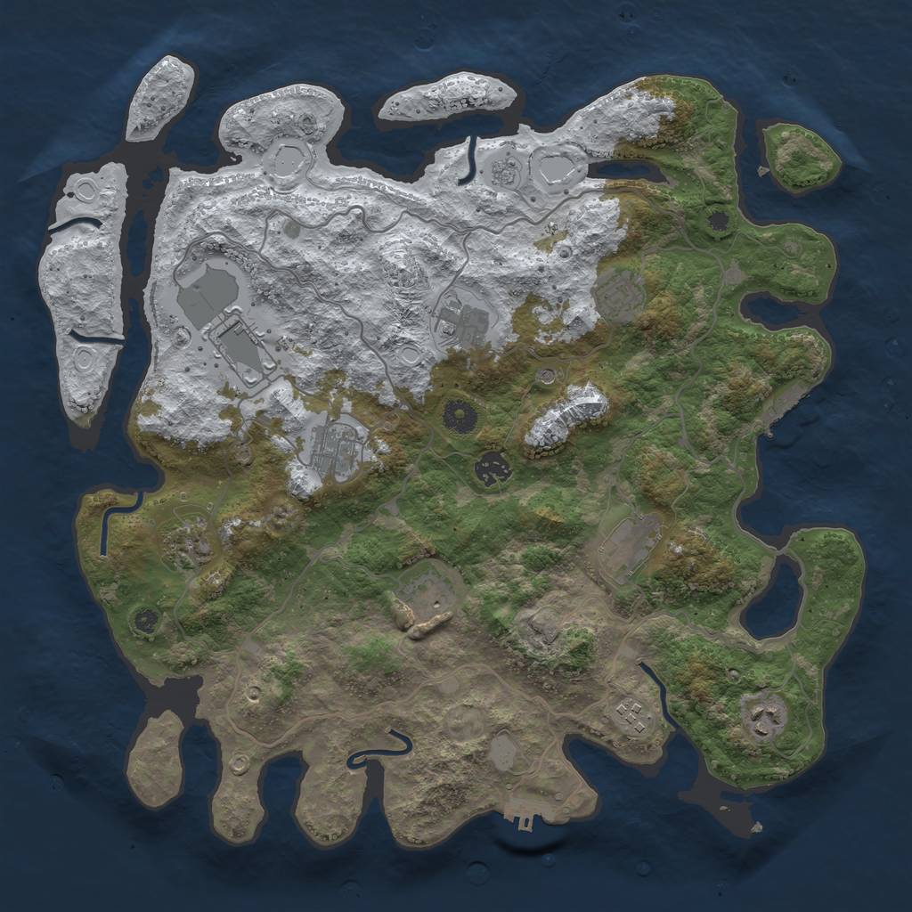 Rust Map: Procedural Map, Size: 4000, Seed: 91282, 19 Monuments