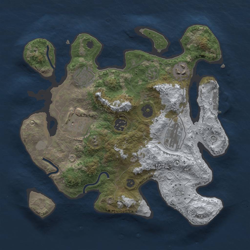 Rust Map: Procedural Map, Size: 3000, Seed: 3000000, 13 Monuments