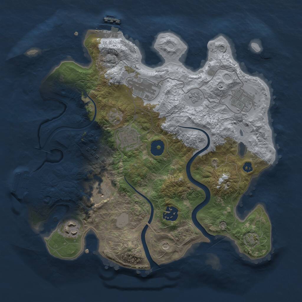 Rust Map: Procedural Map, Size: 3000, Seed: 1017823133, 13 Monuments