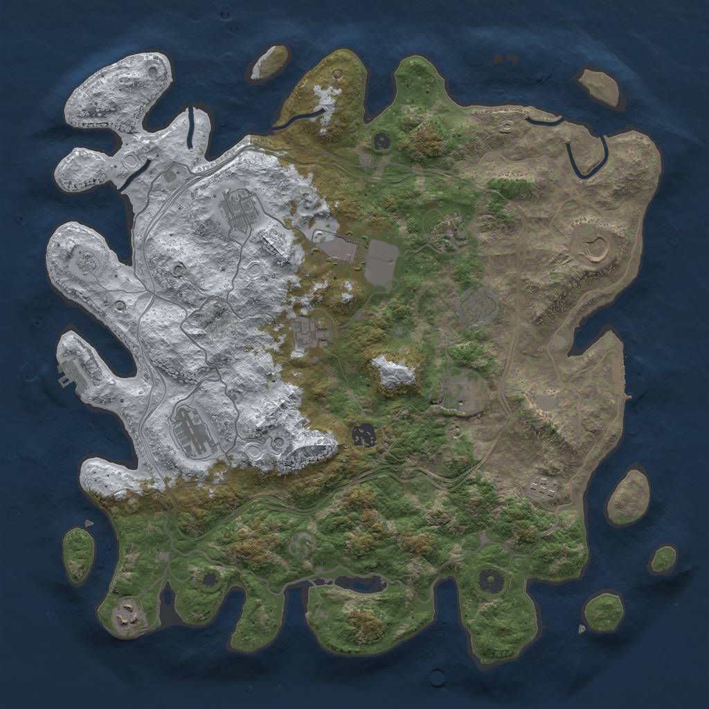 Rust Map: Procedural Map, Size: 4250, Seed: 1931383951, 20 Monuments
