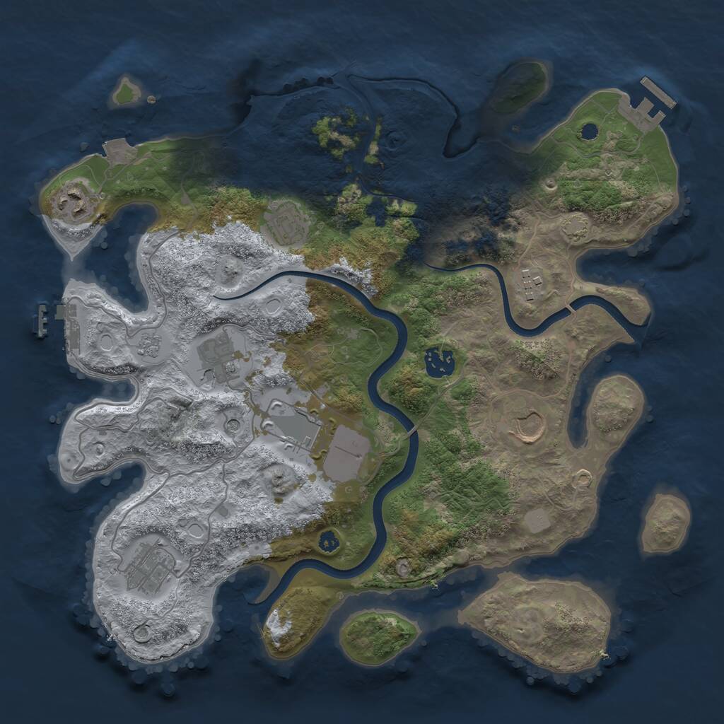 Rust Map: Procedural Map, Size: 3500, Seed: 1747714082, 14 Monuments