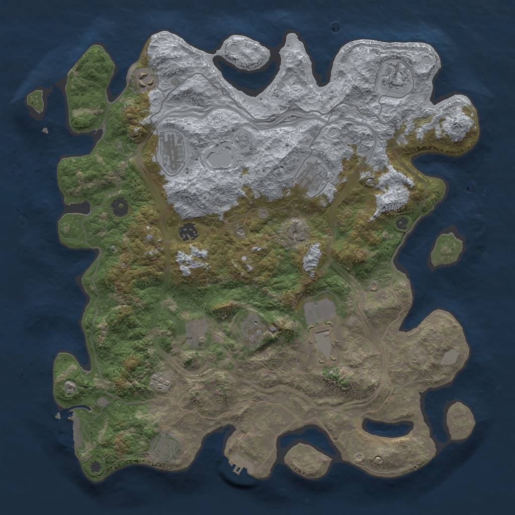 Rust Map: Procedural Map, Size: 4250, Seed: 1993, 19 Monuments