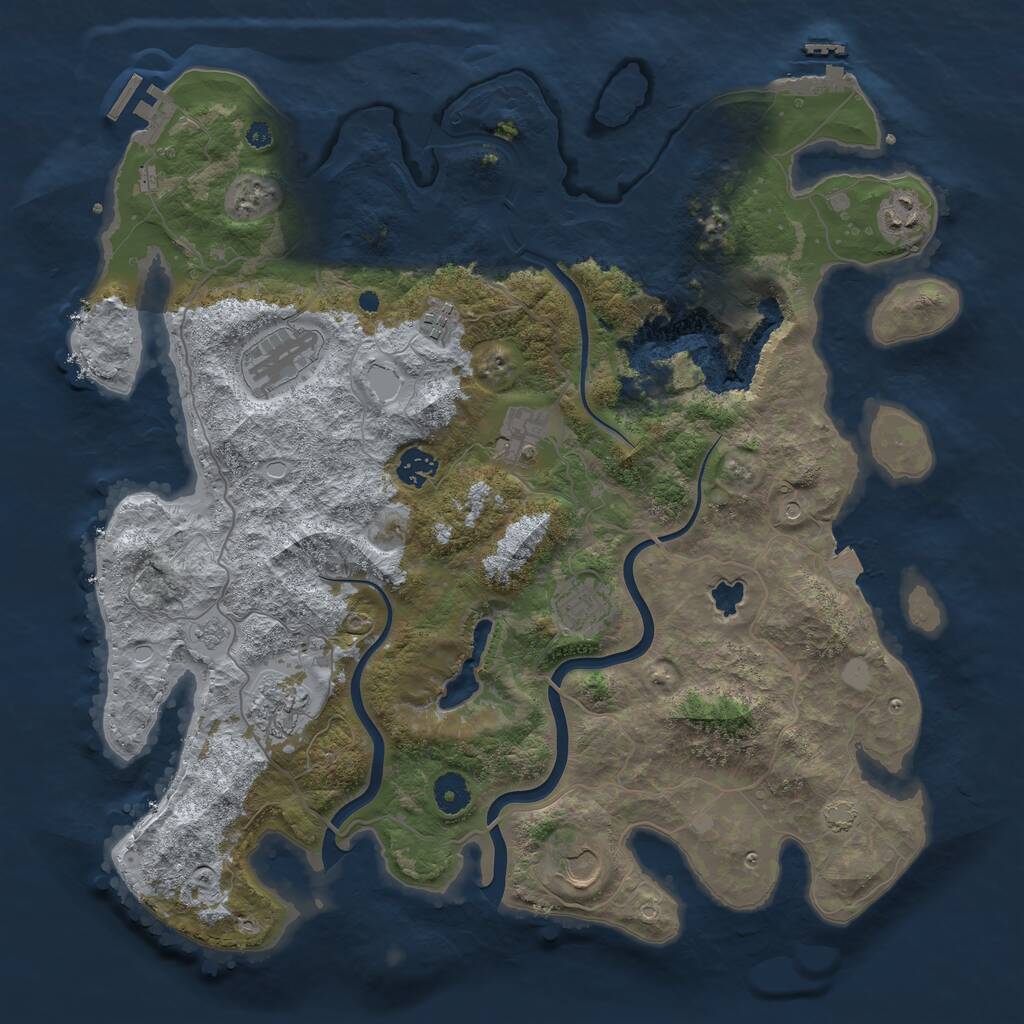 Rust Map: Procedural Map, Size: 4000, Seed: 219757864, 14 Monuments