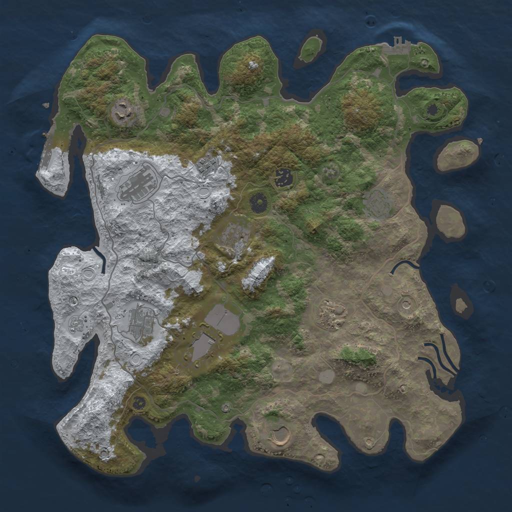 Rust Map: Procedural Map, Size: 4000, Seed: 219757864, 19 Monuments