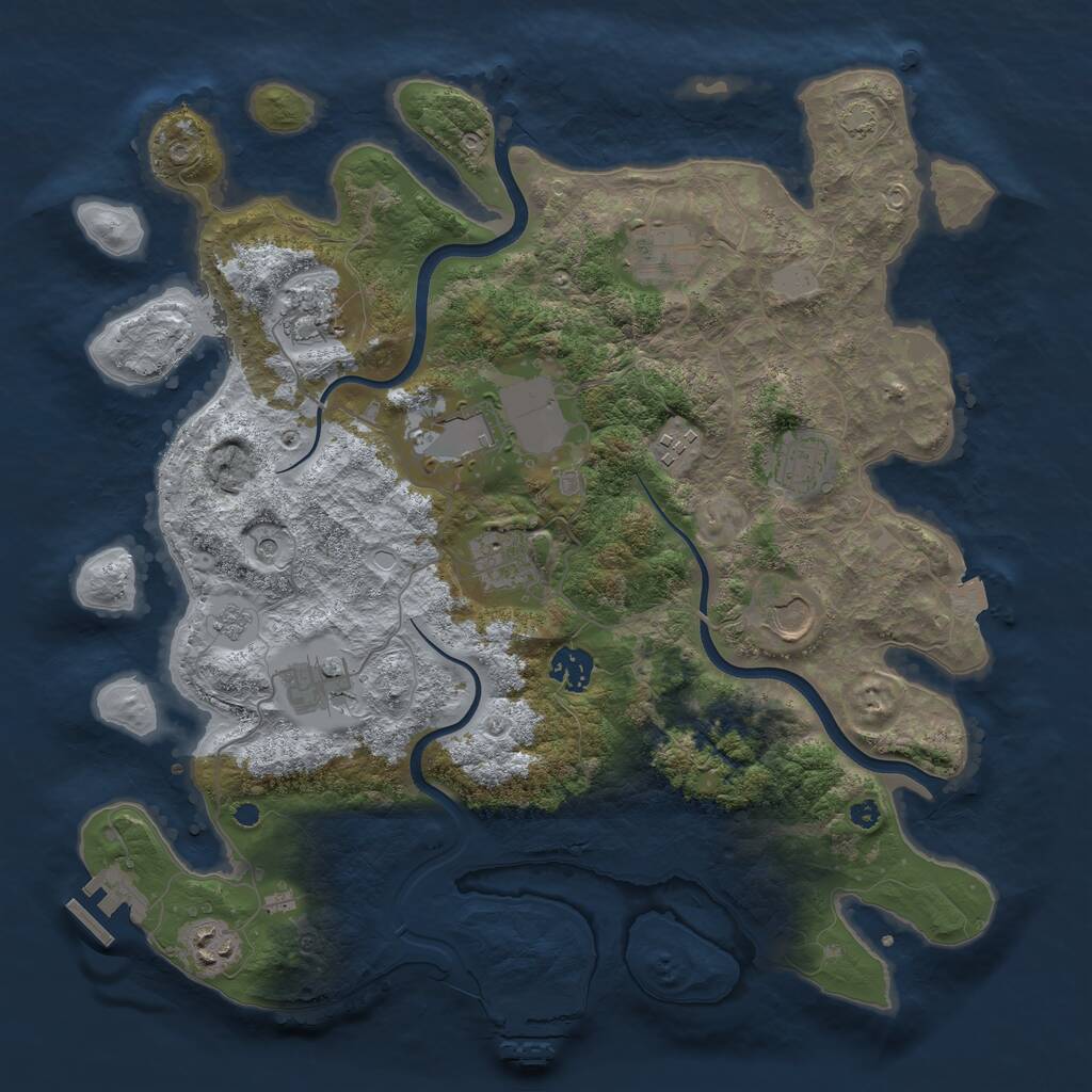Rust Map: Procedural Map, Size: 3750, Seed: 1743482068, 16 Monuments
