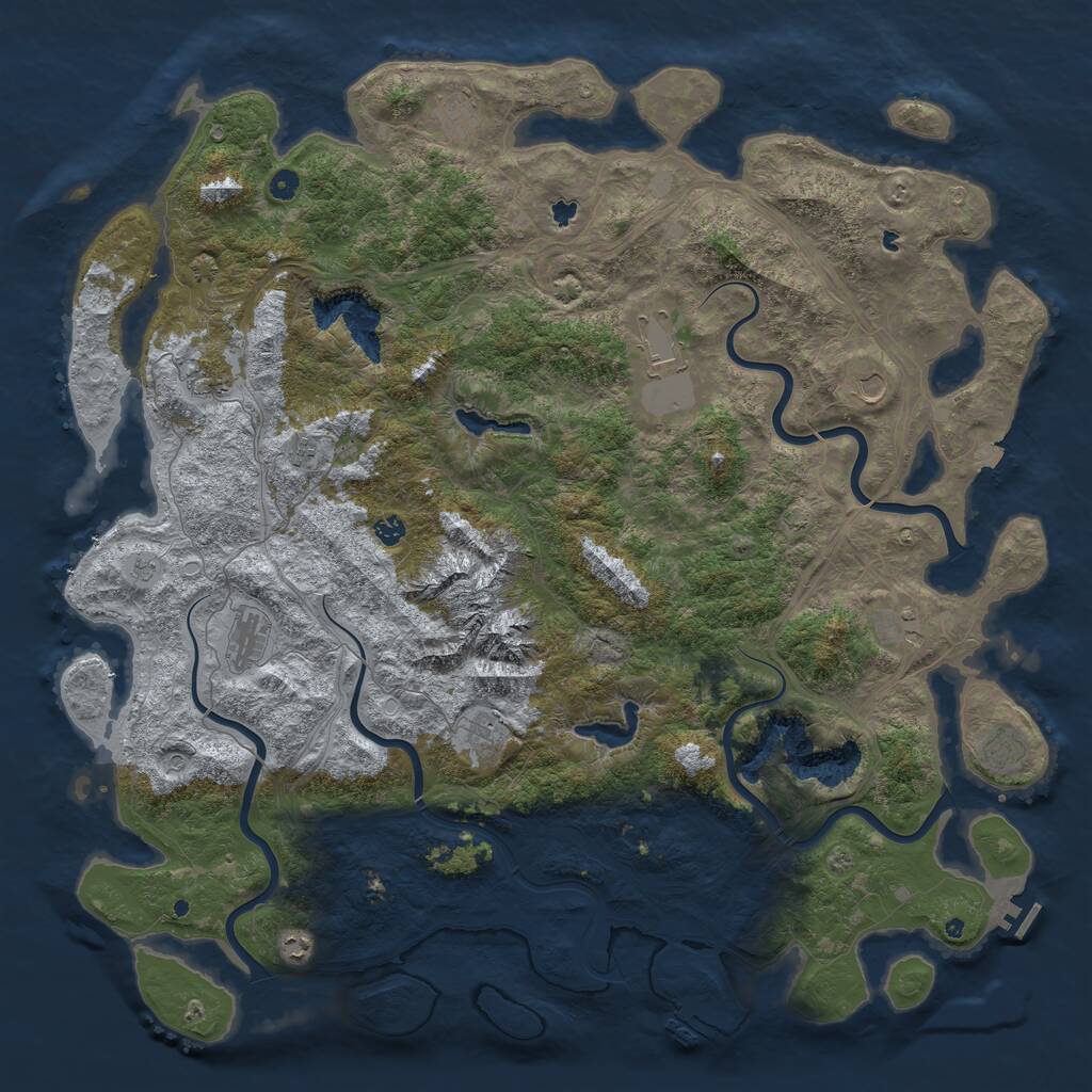 Rust Map: Procedural Map, Size: 5525, Seed: 348982653, 17 Monuments