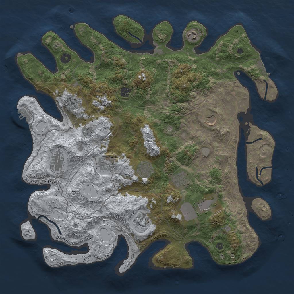 Rust Map: Procedural Map, Size: 4250, Seed: 51692, 19 Monuments