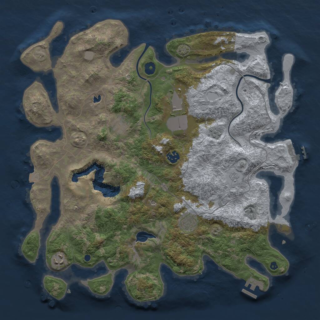 Rust Map: Procedural Map, Size: 4000, Seed: 1571092567, 12 Monuments