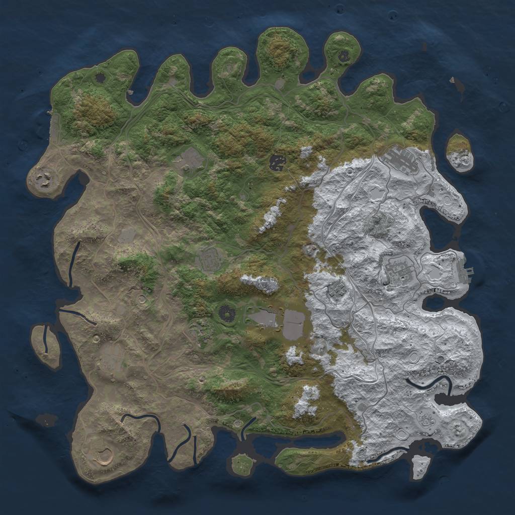 Rust Map: Procedural Map, Size: 4500, Seed: 1514607700, 20 Monuments