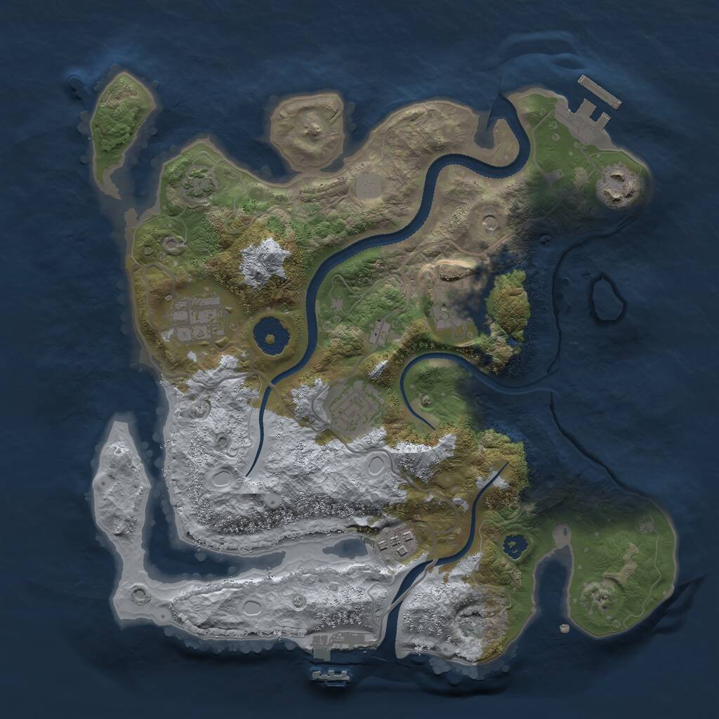 Rust Map: Procedural Map, Size: 3000, Seed: 5880, 10 Monuments