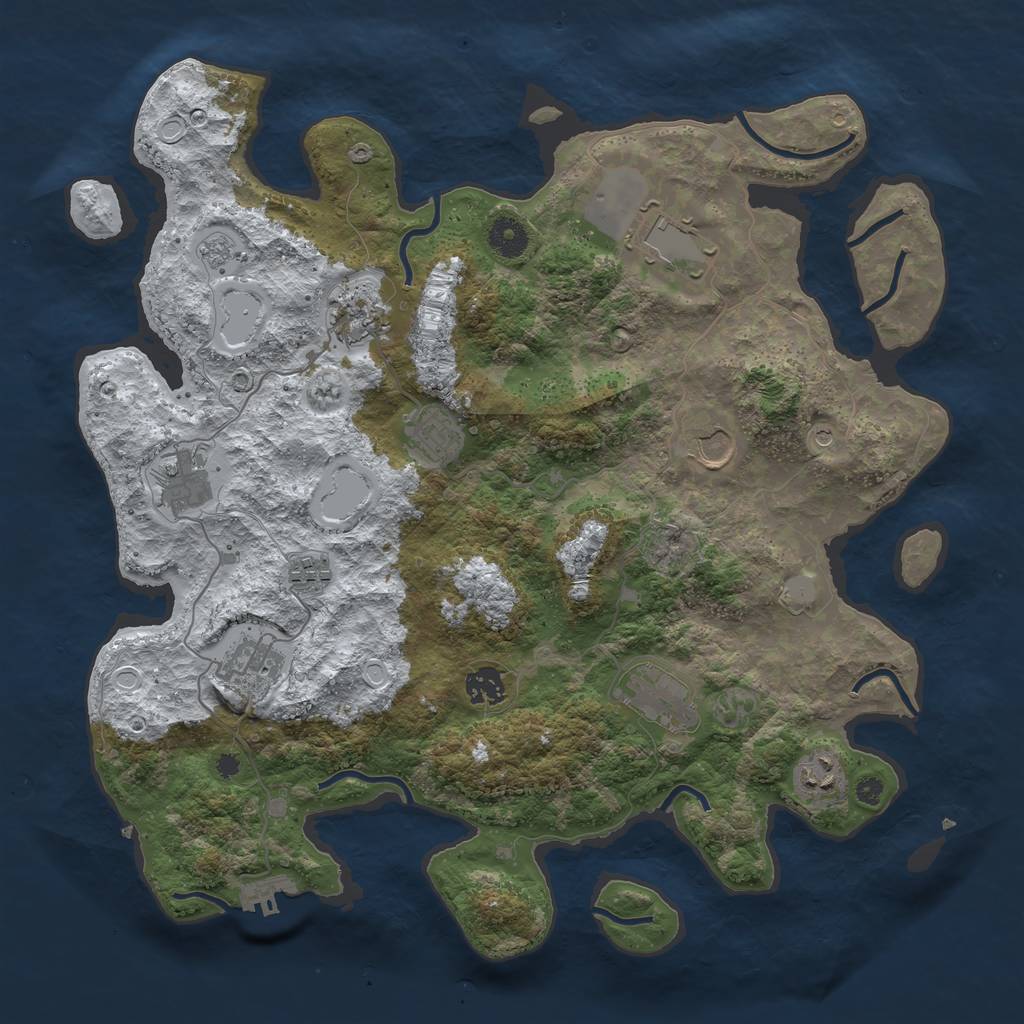 Rust Map: Procedural Map, Size: 3900, Seed: 1861434226, 18 Monuments