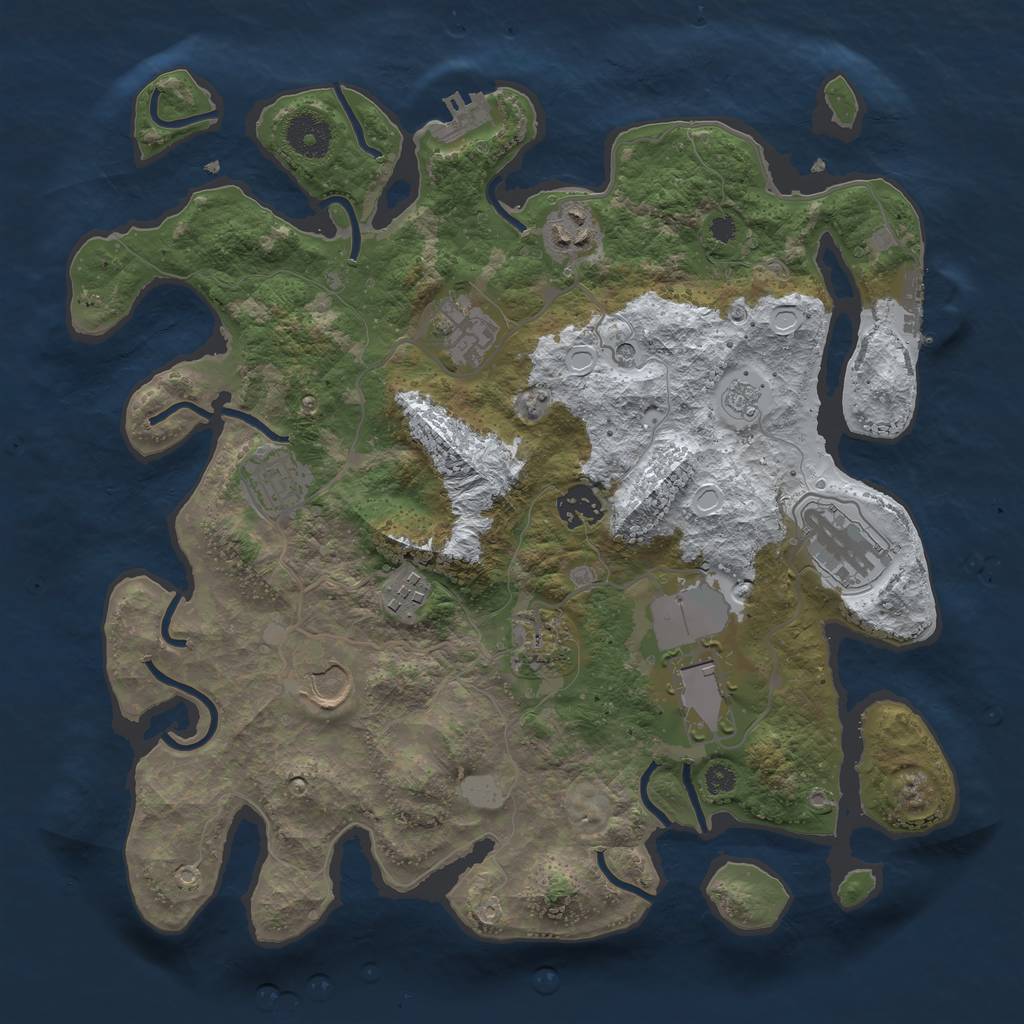 Rust Map: Procedural Map, Size: 3500, Seed: 473286865, 18 Monuments