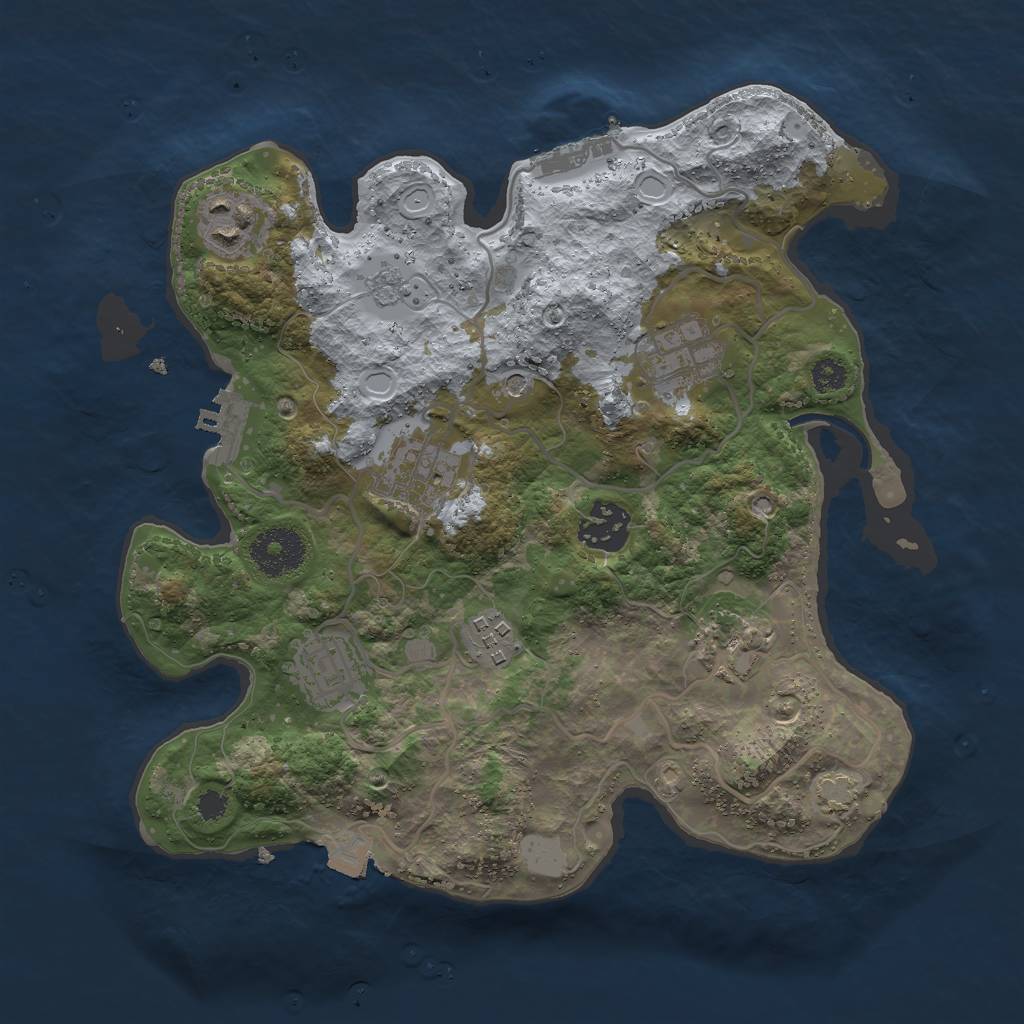 Rust Map: Procedural Map, Size: 3000, Seed: 606507671, 15 Monuments