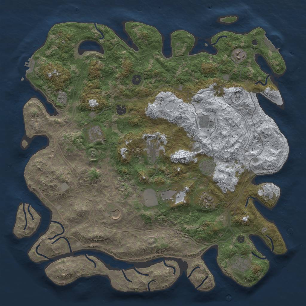 Rust Map: Procedural Map, Size: 4500, Seed: 1989844909, 20 Monuments