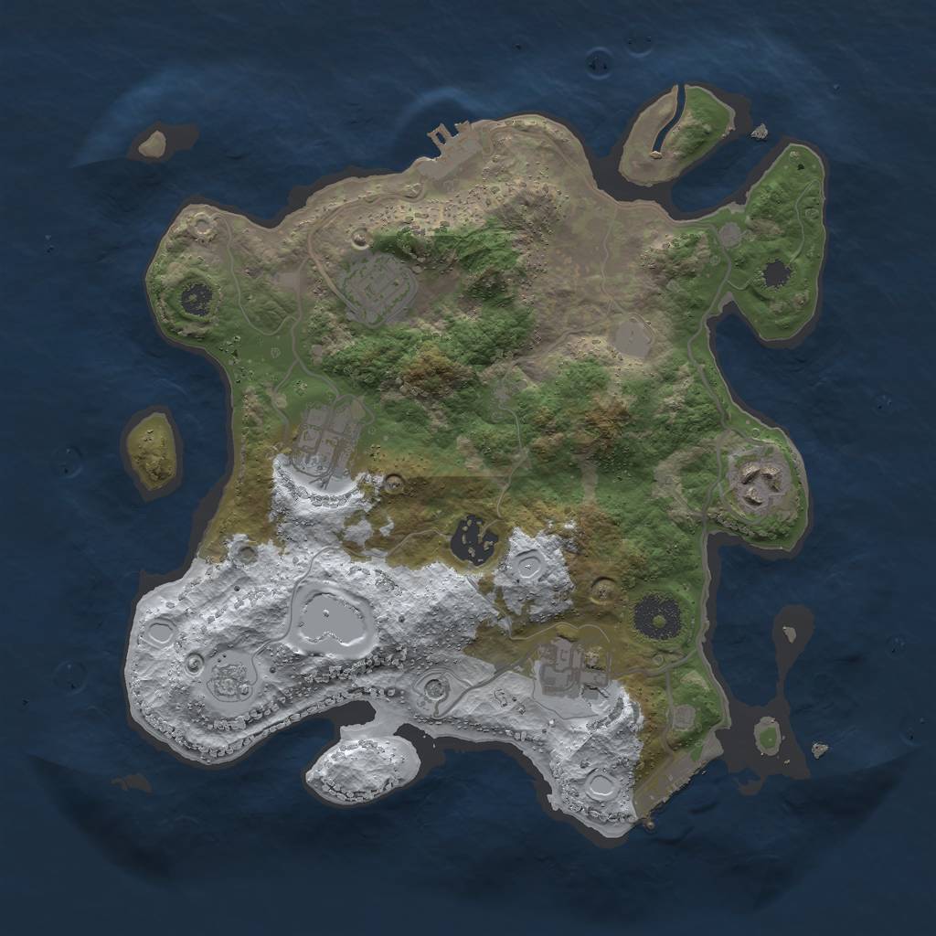 Rust Map: Procedural Map, Size: 3000, Seed: 5880101, 14 Monuments
