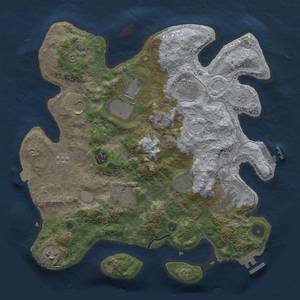 Thumbnail Rust Map: Procedural Map, Size: 3500, Seed: 1988474574, 17 Monuments