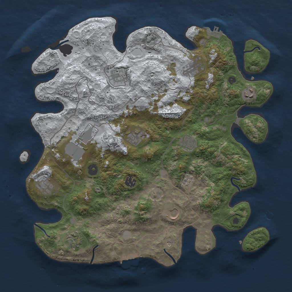 Rust Map: Procedural Map, Size: 4000, Seed: 48007727, 20 Monuments