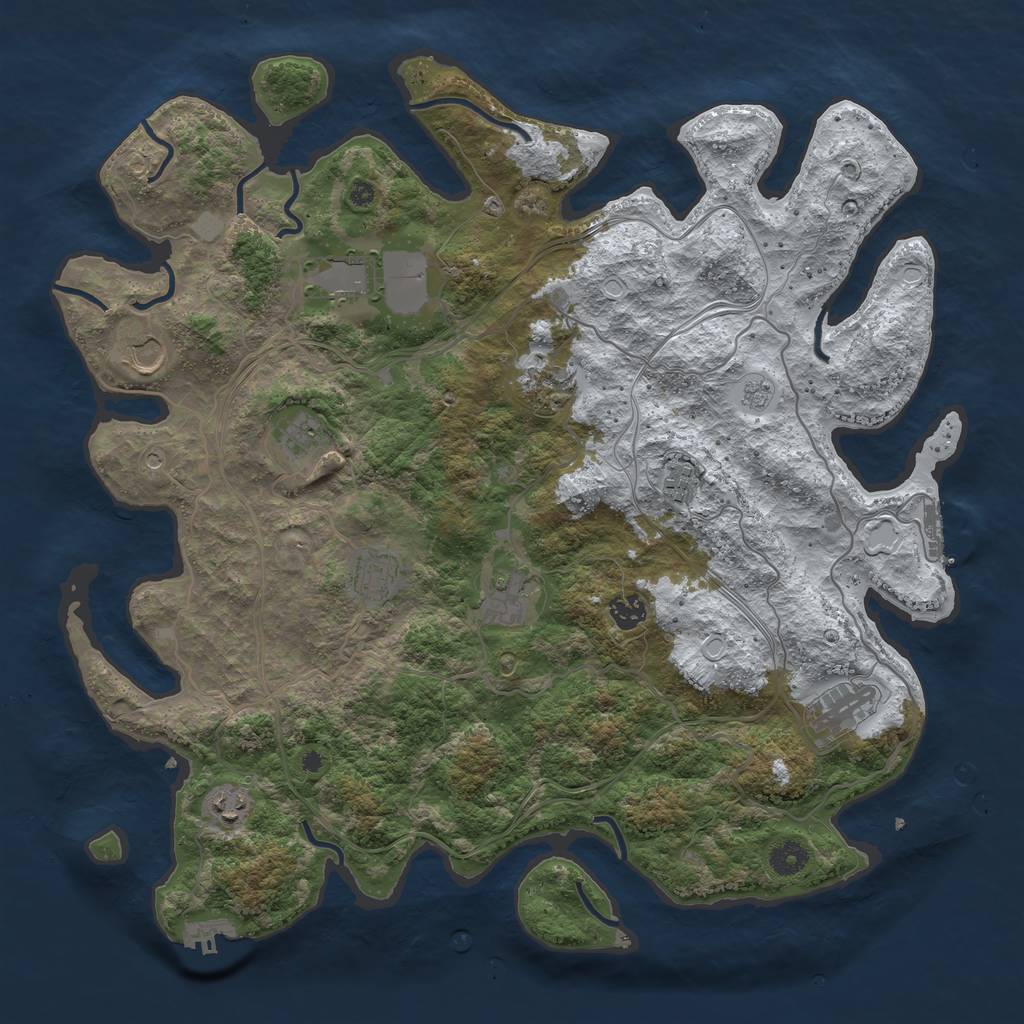 Rust Map: Procedural Map, Size: 4250, Seed: 1759261297, 19 Monuments