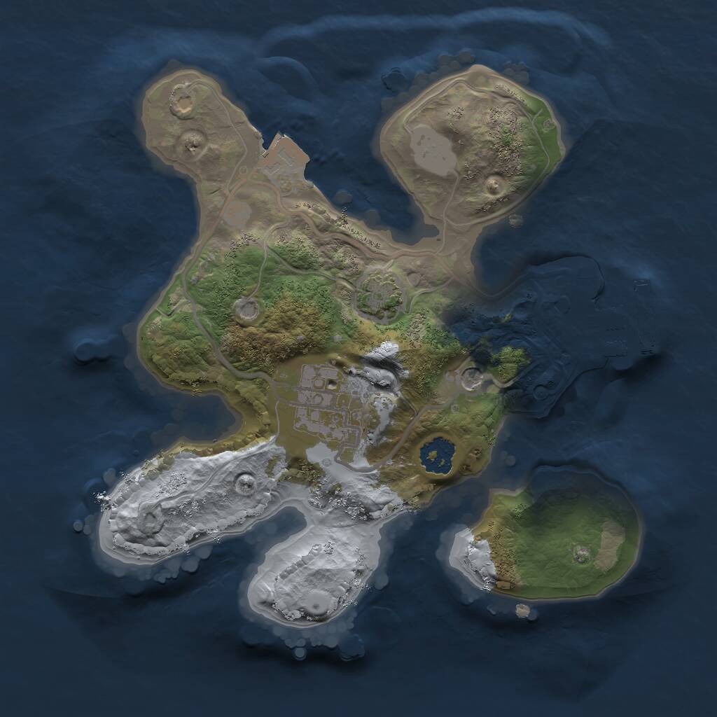 Rust Map: Procedural Map, Size: 2000, Seed: 10002, 5 Monuments
