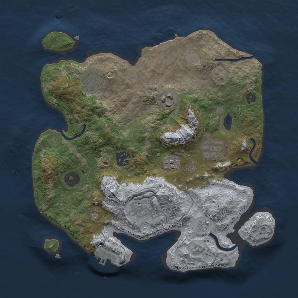 Rust Map: Procedural Map, Size: 3000, Seed: 1451375108, 15 Monuments