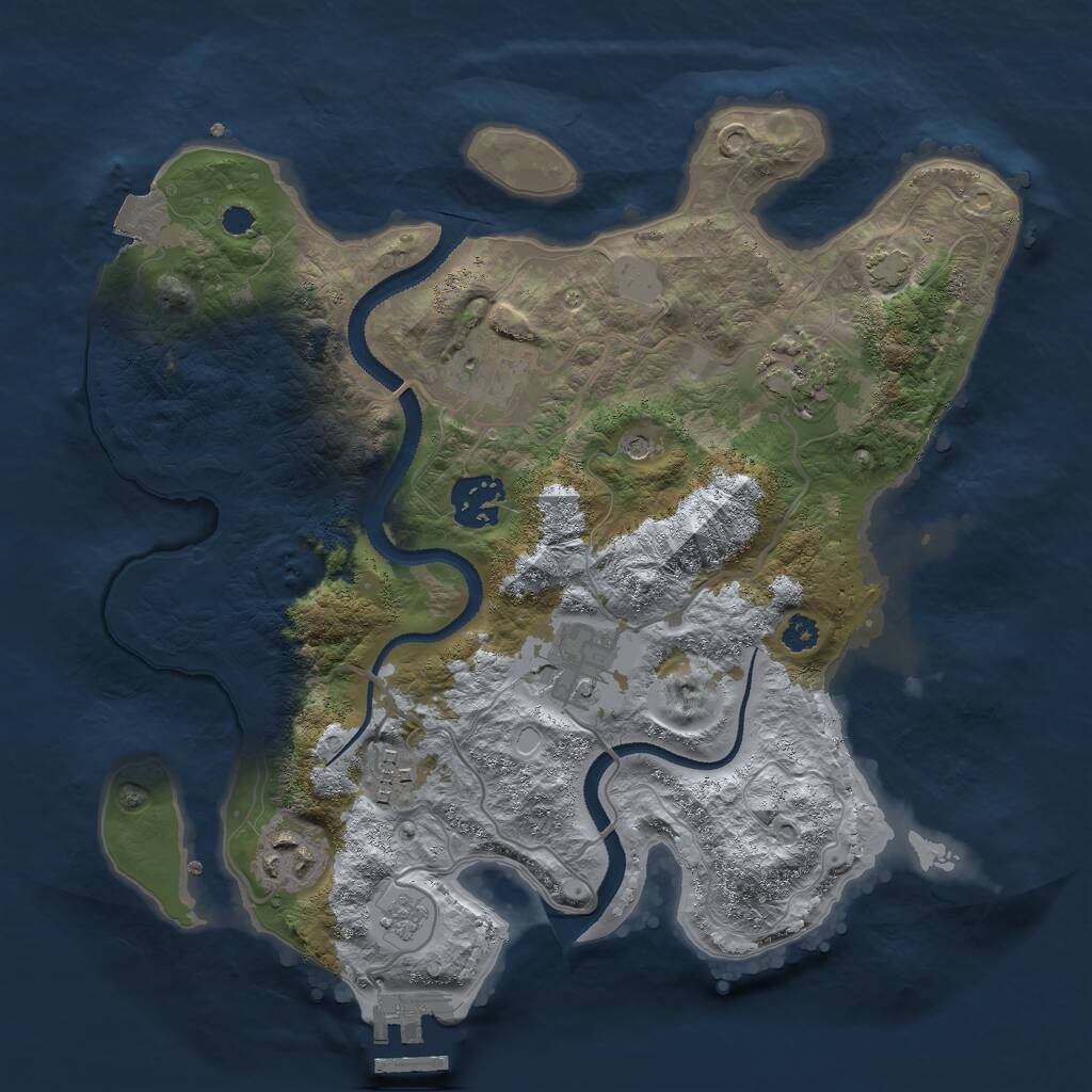 Rust Map: Procedural Map, Size: 3000, Seed: 52643, 11 Monuments