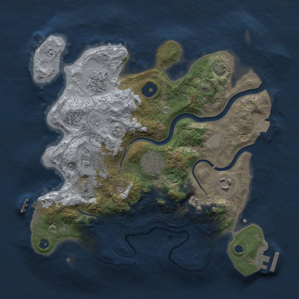 Rust Map: Procedural Map, Size: 3000, Seed: 535990684, 11 Monuments