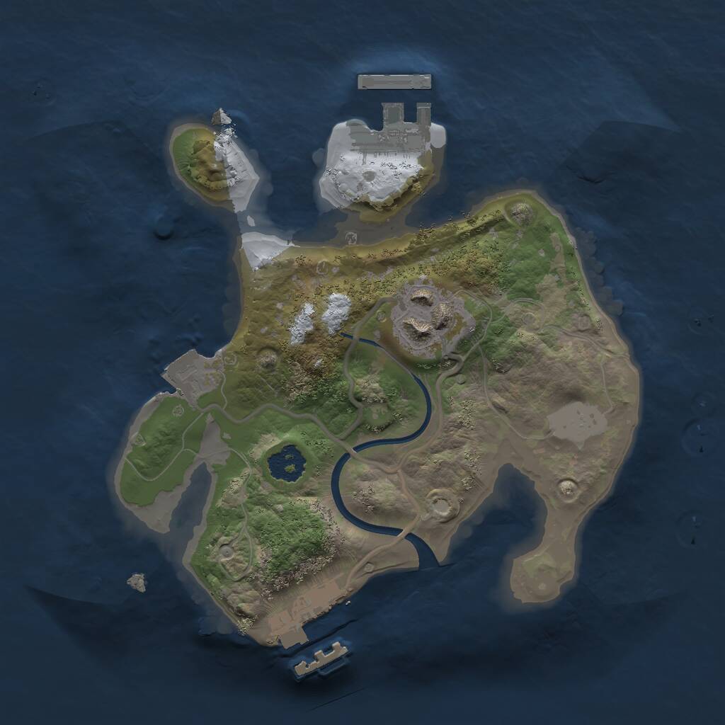 Rust Map: Procedural Map, Size: 2000, Seed: 2090656779, 4 Monuments